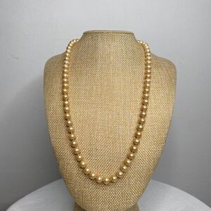 VINTAGE Faux Champagne Pearl String Necklace